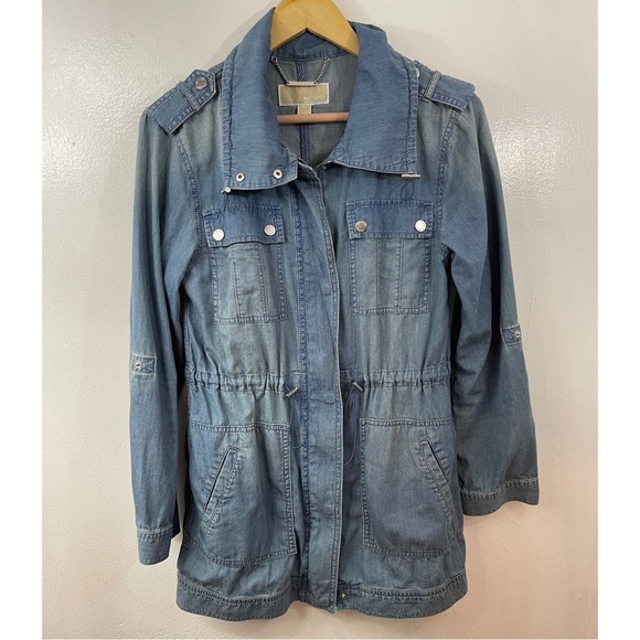 Michael Michael Kors Anorak Women’s Denim Utility Jacket 100% Cotton Size: XS - Picture 3 of 16